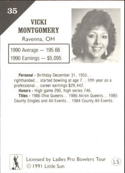 1991 Little Sun Ladies Pro Bowling Tour Strike Force #35 Vicki Montgomery Back